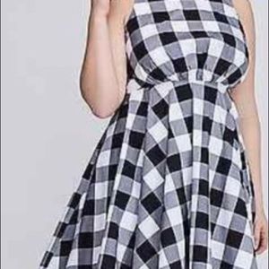 Lane Bryant Black white plaid buffalo check dress